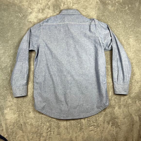 Vintage Carhartt Gray Jacket Shirt Mens L Denim Canvas Union Label USA Chore - Picture 8 of 10
